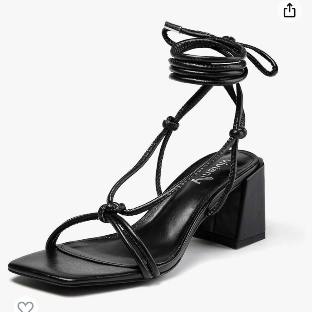 Black Strappy Heels Size 9, Never Worn